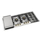 ILVE Nostalgie II 48-Inch Gas Cooktop with 6 Sealed Burners + Griddle, Stainless Steel with Brass Trim, Liquid Propane, UHCPT125FNSSGLP