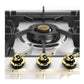 ILVE Nostalgie II 48-Inch Gas Cooktop with 6 Sealed Burners + Griddle, Stainless Steel with Brass Trim, Liquid Propane, UHCPT125FNSSGLP