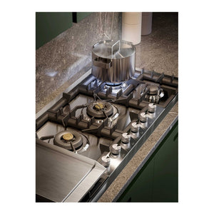 ILVE Professional Plus II 48-Inch Gas Cooktop with 6 Sealed Burners + Griddle, Stainless Steel, Natural Gas, UHCPT125FSS