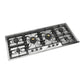 ILVE Nostalgie II 48-Inch Gas Cooktop with 6 Sealed Burners, Stainless Steel with Chrome Trim, Liquid Propane, UHCPT125NSSCLP