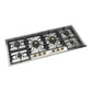 ILVE Nostalgie II 48-Inch Gas Cooktop with 6 Sealed Burners, Stainless Steel with Brass Trim, Natural Gas, UHCPT125NSSG