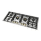 ILVE Nostalgie II 48-Inch Gas Cooktop with 6 Sealed Burners, Stainless Steel with Brass Trim, Natural Gas, UHCPT125NSSG