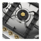 ILVE Nostalgie II 48-Inch Gas Cooktop with 6 Sealed Burners, Stainless Steel with Brass Trim, Natural Gas, UHCPT125NSSG