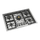 ILVE Nostalgie II 30-Inch Gas Cooktop with 5 Sealed Burners, Stainless Steel with Chrome Trim, Liquid Propane, UHCPT75NSSCLP
