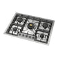 ILVE Nostalgie II 30-Inch Gas Cooktop with 5 Sealed Burners, Stainless Steel with Chrome Trim, Liquid Propane, UHCPT75NSSCLP