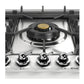 ILVE Nostalgie II 30-Inch Gas Cooktop with 5 Sealed Burners, Stainless Steel with Chrome Trim, Liquid Propane, UHCPT75NSSCLP