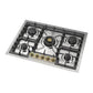 ILVE Nostalgie II 30-Inch Gas Cooktop with 5 Sealed Burners, Stainless Steel with Brass Trim, Liquid Propane, UHCPT75NSSGLP
