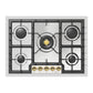 ILVE Nostalgie II 30-Inch Gas Cooktop with 5 Sealed Burners, Stainless Steel with Brass Trim, Natural Gas, UHCPT75NSSG