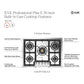 ILVE Professional Plus II 30-Inch Gas Cooktop with 5 Sealed Burners, Stainless Steel, Liquid Propane, UHCPT75SSLP