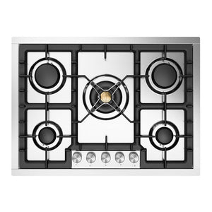 ILVE Professional Plus II 30-Inch Gas Cooktop with 5 Sealed Burners, Stainless Steel, Liquid Propane, UHCPT75SSLP