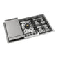 ILVE Nostalgie II 36-Inch Gas Cooktop with 5 Sealed Burners + Griddle, Stainless Steel with Chrome Trim, Liquid Propane, UHCPT95FNSSCLP