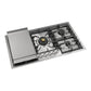 ILVE Professional Plus II 36-Inch Gas Cooktop with 5 Sealed Burners + Griddle, Stainless Steel, Liquid Propane, UHCPT95FSSLP
