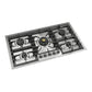 ILVE Nostalgie II 36-Inch Gas Cooktop with 5 Sealed Burners, Stainless Steel with Chrome Trim, Liquid Propane, UHCPT95NSSCLP