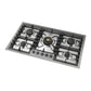 ILVE Nostalgie II 36-Inch Gas Cooktop with 5 Sealed Burners, Stainless Steel with Chrome Trim, Liquid Propane, UHCPT95NSSCLP