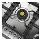 ILVE Nostalgie II 36-Inch Gas Cooktop with 5 Sealed Burners, Stainless Steel with Chrome Trim, Natural Gas, UHCPT95NSSC
