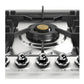 ILVE Nostalgie II 36-Inch Gas Cooktop with 5 Sealed Burners, Stainless Steel with Chrome Trim, Natural Gas, UHCPT95NSSC