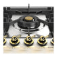 ILVE Nostalgie II 36-Inch Gas Cooktop with 5 Sealed Burners, Stainless Steel with Brass Trim, Liquid Propane, UHCPT95NSSGLP