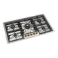 ILVE Nostalgie II 36-Inch Gas Cooktop with 5 Sealed Burners, Stainless Steel with Brass Trim, Natural Gas, UHCPT95NSSG