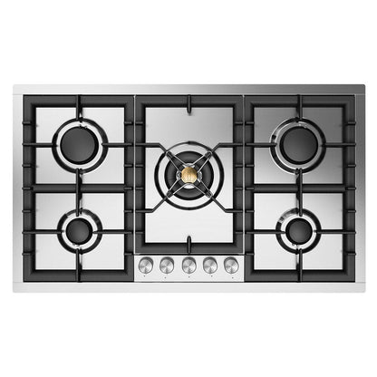 ILVE Professional Plus II 36-Inch Gas Cooktop with 5 Sealed Burners, Stainless Steel, Liquid Propane, UHCPT95SSLP