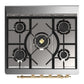 ILVE Majestic III 30-Inch Dual Fuel Range with 5 Sealed Burners, 4 cu. ft. Oven, Blue Grey with Brass Trim, Natural Gas, Triple Glass Door, UM30NR3BGG