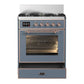 ILVE Majestic III 30-Inch Dual Fuel Range with 5 Sealed Burners, 4 cu. ft. Oven, Blue Grey with Copper Trim, Natural Gas, Triple Glass Door, UM30NR3BGP