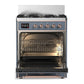 ILVE Majestic III 30-Inch Dual Fuel Range with 5 Sealed Burners, 4 cu. ft. Oven, Blue Grey with Copper Trim, Natural Gas, Triple Glass Door, UM30NR3BGP