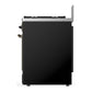 ILVE Majestic III 30-Inch Dual Fuel Range with 5 Sealed Burners, 4 cu. ft. Oven, Glossy Black with Burnished Trim, Natural Gas, Triple Glass Door, UM30NR3BKB