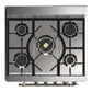 ILVE Majestic III 30-Inch Dual Fuel Range with 5 Sealed Burners, 4 cu. ft. Oven, Glossy Black with Burnished Trim, Natural Gas, Triple Glass Door, UM30NR3BKB