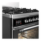 ILVE Majestic III 30-Inch Dual Fuel Range with 5 Sealed Burners, 4 cu. ft. Oven, Glossy Black with Chrome Trim, Liquid Propane, Triple Glass Door, UM30NR3BKCLP