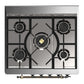 ILVE Majestic III 30-Inch Dual Fuel Range with 5 Sealed Burners, 4 cu. ft. Oven, Burgundy with Burnished Trim, Liquid Propane, Triple Glass Door, UM30NR3BUBLP