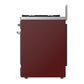 ILVE Majestic III 30-Inch Dual Fuel Range with 5 Sealed Burners, 4 cu. ft. Oven, Burgundy with Chrome Trim, Liquid Propane, Triple Glass Door, UM30NR3BUCLP
