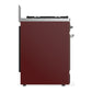 ILVE Majestic III 30-Inch Dual Fuel Range with 5 Sealed Burners, 4 cu. ft. Oven, Burgundy with Chrome Trim, Natural Gas, Triple Glass Door, UM30NR3BUC