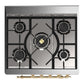 ILVE Majestic III 30-Inch Dual Fuel Range with 5 Sealed Burners, 4 cu. ft. Oven, Burgundy with Brass Trim, Natural Gas, Triple Glass Door, UM30NR3BUG