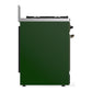 ILVE Majestic III 30-Inch Dual Fuel Range with 5 Sealed Burners, 4 cu. ft. Oven, Emerald Green with Burnished Trim, Liquid Propane, Triple Glass Door, UM30NR3EGBLP