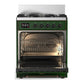ILVE Majestic III 30-Inch Dual Fuel Range with 5 Sealed Burners, 4 cu. ft. Oven, Emerald Green with Burnished Trim, Natural Gas, Triple Glass Door, UM30NR3EGB