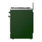 ILVE Majestic III 30-Inch Dual Fuel Range with 5 Sealed Burners, 4 cu. ft. Oven, Emerald Green with Burnished Trim, Natural Gas, Triple Glass Door, UM30NR3EGB