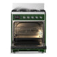 ILVE Majestic III 30-Inch Dual Fuel Range with 5 Sealed Burners, 4 cu. ft. Oven, Emerald Green with Chrome Trim, Liquid Propane, Triple Glass Door, UM30NR3EGCLP