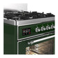 ILVE Majestic III 30-Inch Dual Fuel Range with 5 Sealed Burners, 4 cu. ft. Oven, Emerald Green with Chrome Trim, Natural Gas, Triple Glass Door, UM30NR3EGC
