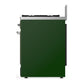 ILVE Majestic III 30-Inch Dual Fuel Range with 5 Sealed Burners, 4 cu. ft. Oven, Emerald Green with Chrome Trim, Natural Gas, Triple Glass Door, UM30NR3EGC