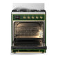 ILVE Majestic III 30-Inch Dual Fuel Range with 5 Sealed Burners, 4 cu. ft. Oven, Emerald Green with Brass Trim, Liquid Propane, Triple Glass Door, UM30NR3EGGLP