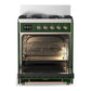 ILVE Majestic III 30-Inch Dual Fuel Range with 5 Sealed Burners, 4 cu. ft. Oven, Emerald Green with Copper Trim, Liquid Propane, Triple Glass Door, UM30NR3EGPLP