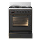 ILVE Majestic III 30-Inch Dual Fuel Range with 5 Sealed Burners, 4 cu. ft. Oven, Matte Graphite with Burnished Trim, Liquid Propane, Triple Glass Door, UM30NR3MGBLP