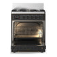 ILVE Majestic III 30-Inch Dual Fuel Range with 5 Sealed Burners, 4 cu. ft. Oven, Matte Graphite with Burnished Trim, Liquid Propane, Triple Glass Door, UM30NR3MGBLP