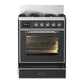 ILVE Majestic III 30-Inch Dual Fuel Range with 5 Sealed Burners, 4 cu. ft. Oven, Matte Graphite with Chrome Trim, Liquid Propane, Triple Glass Door, UM30NR3MGCLP