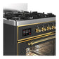 ILVE Majestic III 30-Inch Dual Fuel Range with 5 Sealed Burners, 4 cu. ft. Oven, Matte Graphite with Brass Trim, Liquid Propane, Triple Glass Door, UM30NR3MGGLP