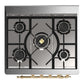ILVE Majestic III 30-Inch Dual Fuel Range with 5 Sealed Burners, 4 cu. ft. Oven, Matte Graphite with Brass Trim, Natural Gas, Triple Glass Door, UM30NR3MGG