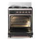 ILVE Majestic III 30-Inch Dual Fuel Range with 5 Sealed Burners, 4 cu. ft. Oven, Matte Graphite with Copper Trim, Liquid Propane, Triple Glass Door, UM30NR3MGPLP
