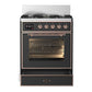 ILVE Majestic III 30-Inch Dual Fuel Range with 5 Sealed Burners, 4 cu. ft. Oven, Matte Graphite with Copper Trim, Natural Gas, Triple Glass Door, UM30NR3MGP
