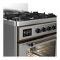 ILVE Majestic III 30-Inch Dual Fuel Range with 5 Sealed Burners, 4 cu. ft. Oven, Stainless Steel with Burnished Trim, Liquid Propane, Triple Glass Door, UM30NR3SSBLP
