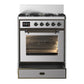 ILVE Majestic III 30-Inch Dual Fuel Range with 5 Sealed Burners, 4 cu. ft. Oven, Stainless Steel with Burnished Trim, Natural Gas, Triple Glass Door, UM30NR3SSB